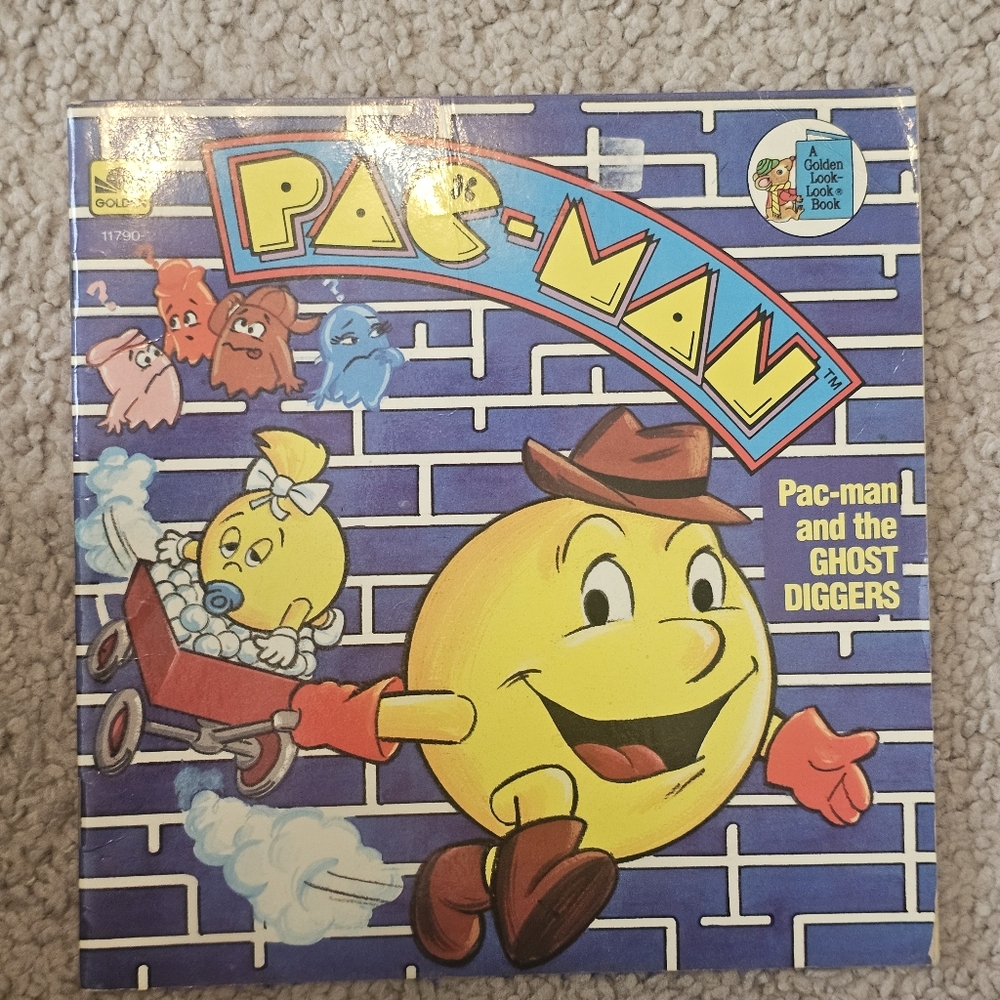 Vintage 1983 "Pac-Man and the Ghost Diggers"‎ Golden Look-Look Book Classic Kid